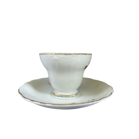 Tuscan Bone China Demitasse Tea Cup & Saucer Set Pink Rose Floral Pattern - Picture 5 of 11